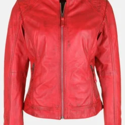 Damen Bikerjacke - Lederjacke "ROSALIE" -Günstiges Marikoo Geschäft Damen Bikerjacke Lederjacke ROSALIE pdstandard bust 506468 0004 bustfront 2