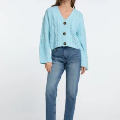 IZIA Damen Cropped Strickjacke