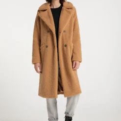 MyMO Damen Faux Shearling Mantel