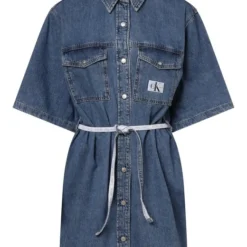 Calvin Klein Jeans Damen Jeanskleid -Günstiges Marikoo Geschäft Damen Jeanskleid pdstandard 612227 0001 bustfront white 1