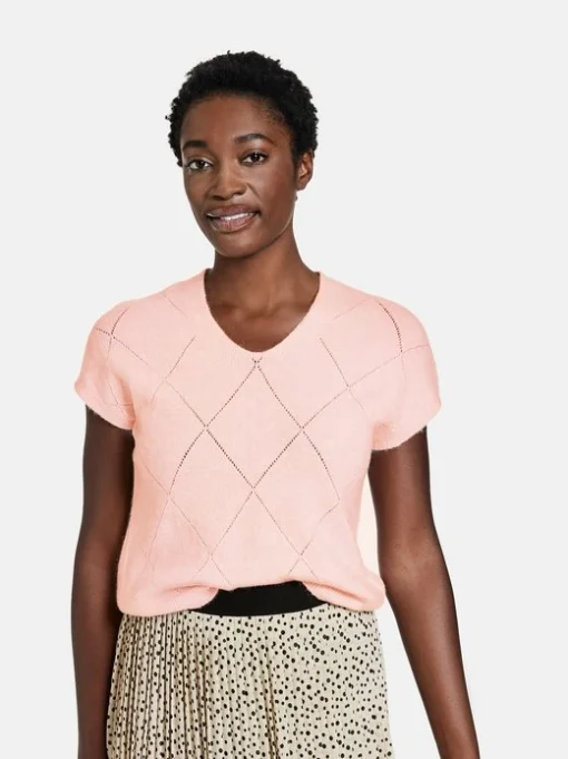 Gerry Weber Damen Kurzarmpullover -Günstiges Marikoo Geschäft Damen Kurzarmpullover pdstandard 680698 0001 modelfront 1