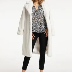 Faina Damen Mantel Aus Kunstfell