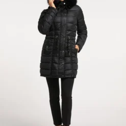 Faina Damen Steppmantel Mit Kunstfell