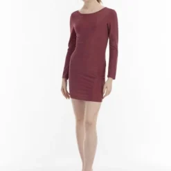 MyMO Damen Strick Langarmkleid Mini