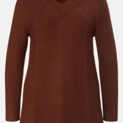 Damen Strick-V-Pullover