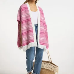 IZIA Damen Strickponcho